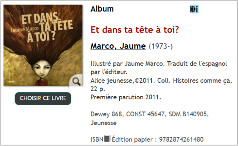 Album Et dans ta tête à toi?