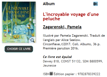 Livre L'incroyable voyage d'une peluche