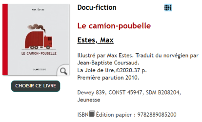Livre Le camion-poubelle