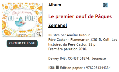 Livre le premier oeuf de Paques